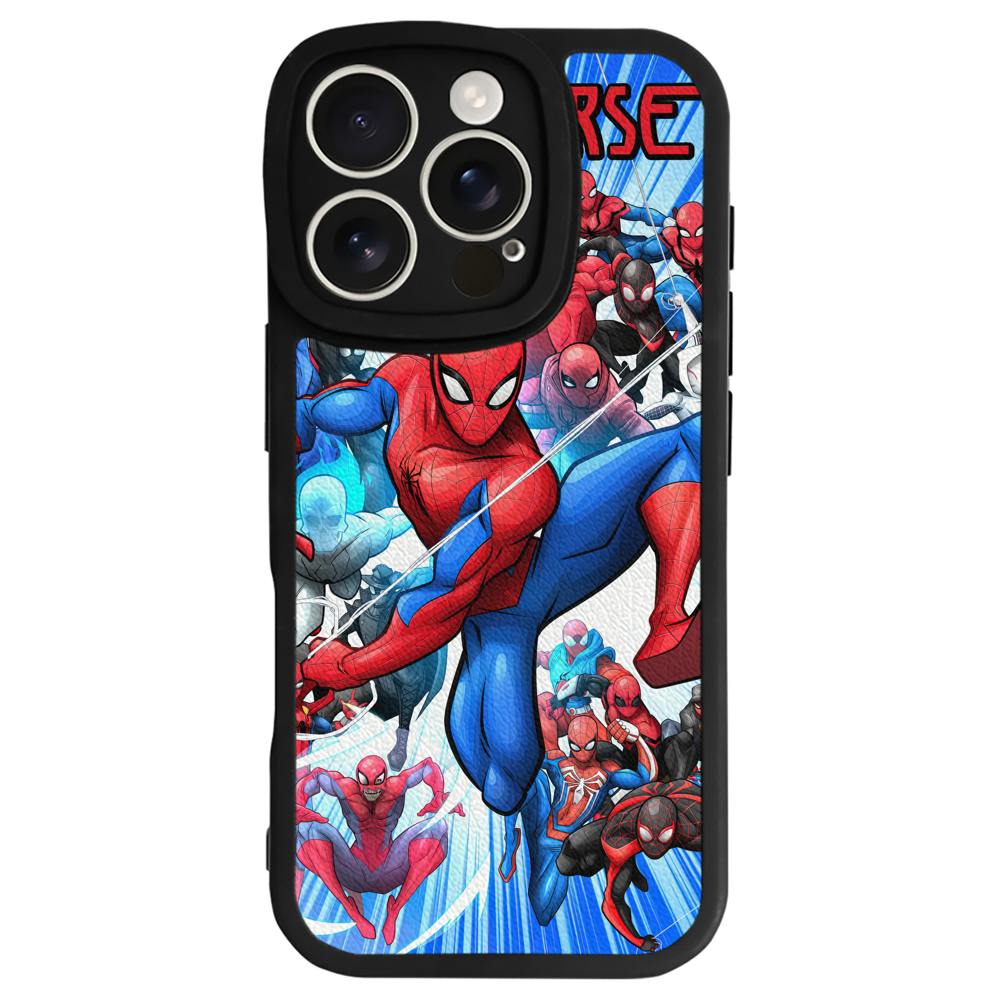 Spider Man スパイダーマン 【iPhone 16シリーズ対応】シリコンスマホケース（レザー調） 材質：シリコン
